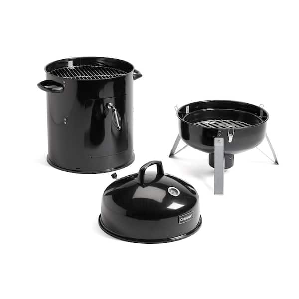 16 in. Vertical Charcoal Smoker and Grill in Black