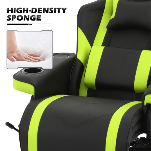 [PRO GAME]Computer Racing Chair Massage Recliner Swivel Seat w/Bluetooth Speaker