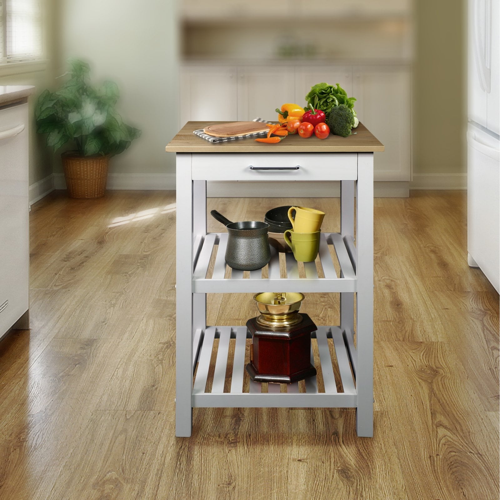Sunrise Kitchen Island with American Harvest Hardwood Top