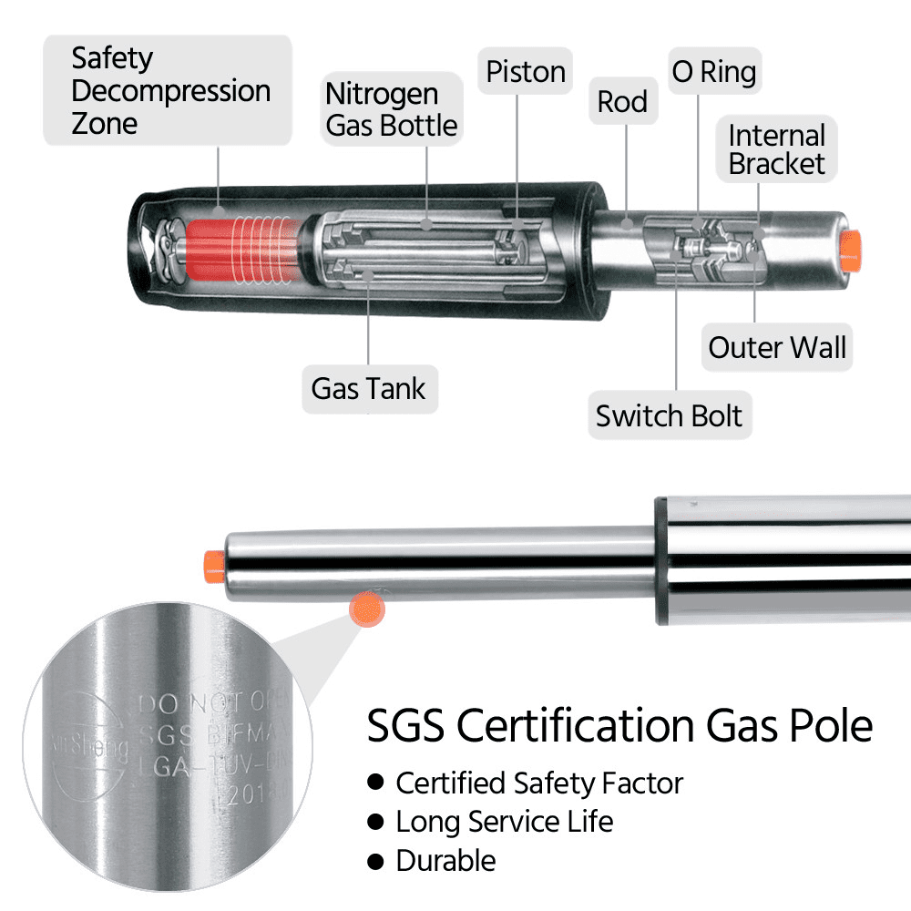 Smile Mart Adjustable Modern Faux Leather Counter-Height Mid-Back Barstool, Set of 2,Black