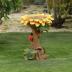 VBVC Beautiful Sunflower Bird Bath Brown Pedestal Handmade For Outdoor