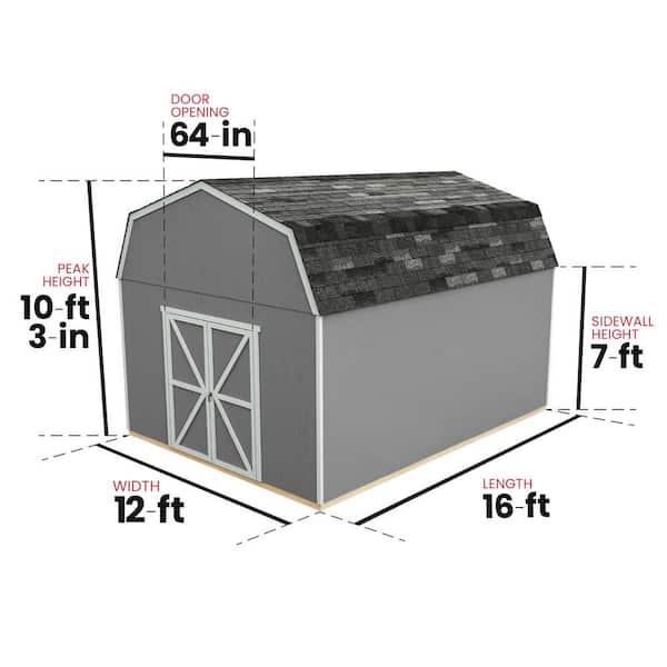 Do-it Yourself Hudson 12 ft. x 16 ft. Outdoor Wood Storage Shed with Smartside and Floor system Included (192 sq. ft.)