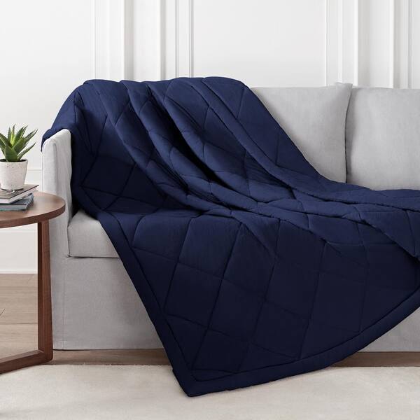 Supersoft Navy Washed Polyester Full/Queen Cooling Blanket