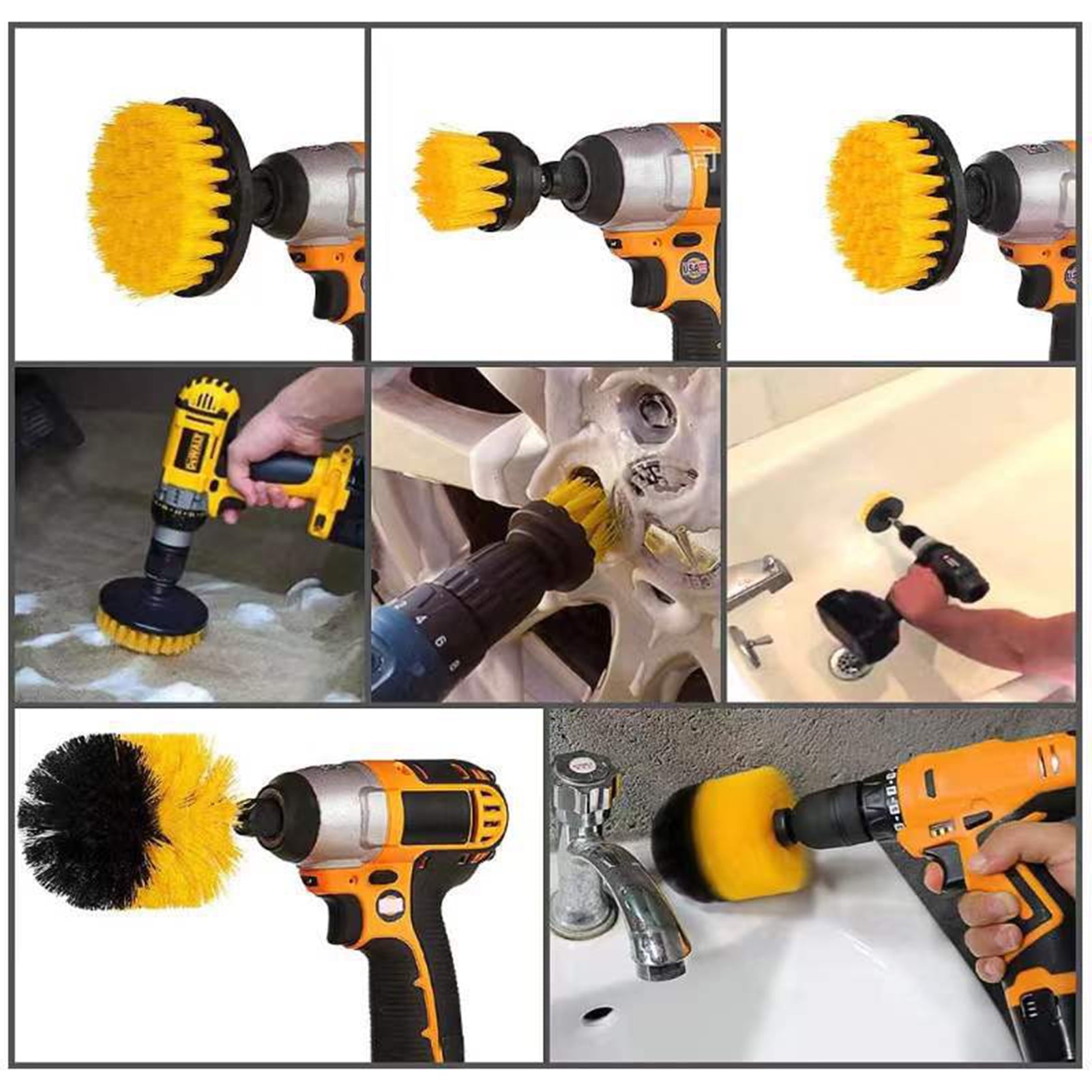 CACAGOO 26 PCS Drill Brush Attachments Car Detailing Brush Kit Automotive Cleaners
