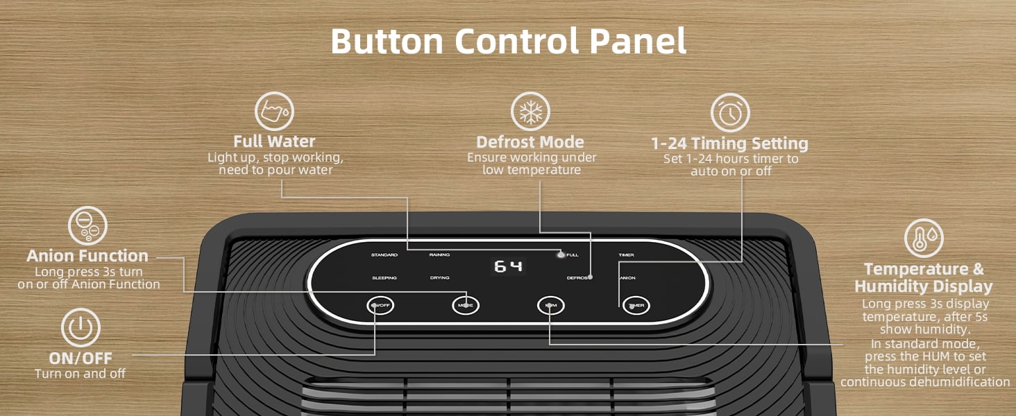 Rocyis 70 Pint 4,500 sq. ft. Dehumidifier for Home, Humidity with Auto Shut off, Auto Drain or Manual Drainage, 0.8 gal Water Tank Capacity for Basements, Bedroom, Bathroom