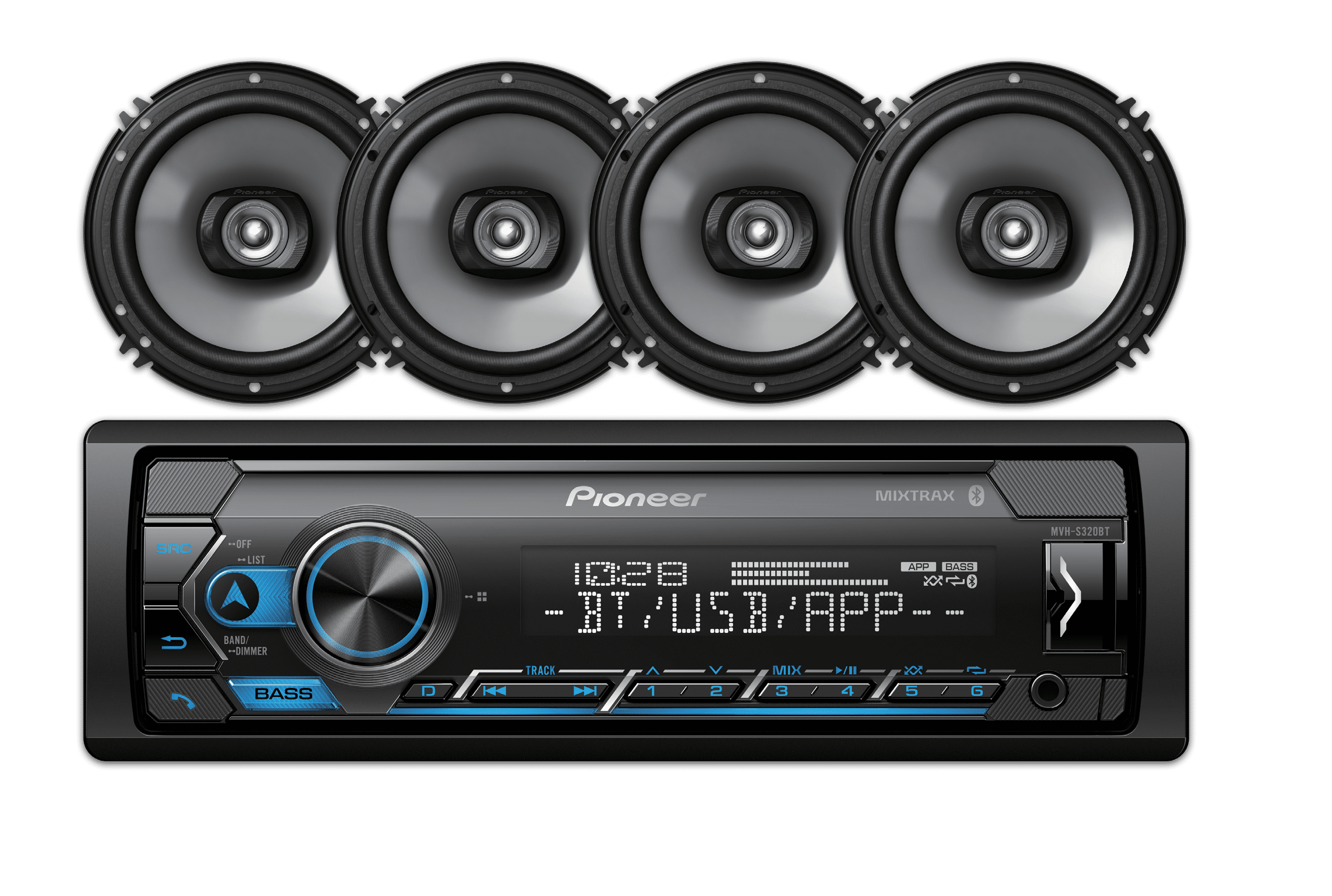 Pioneer MXT-S3266BT Car Audio Bundle