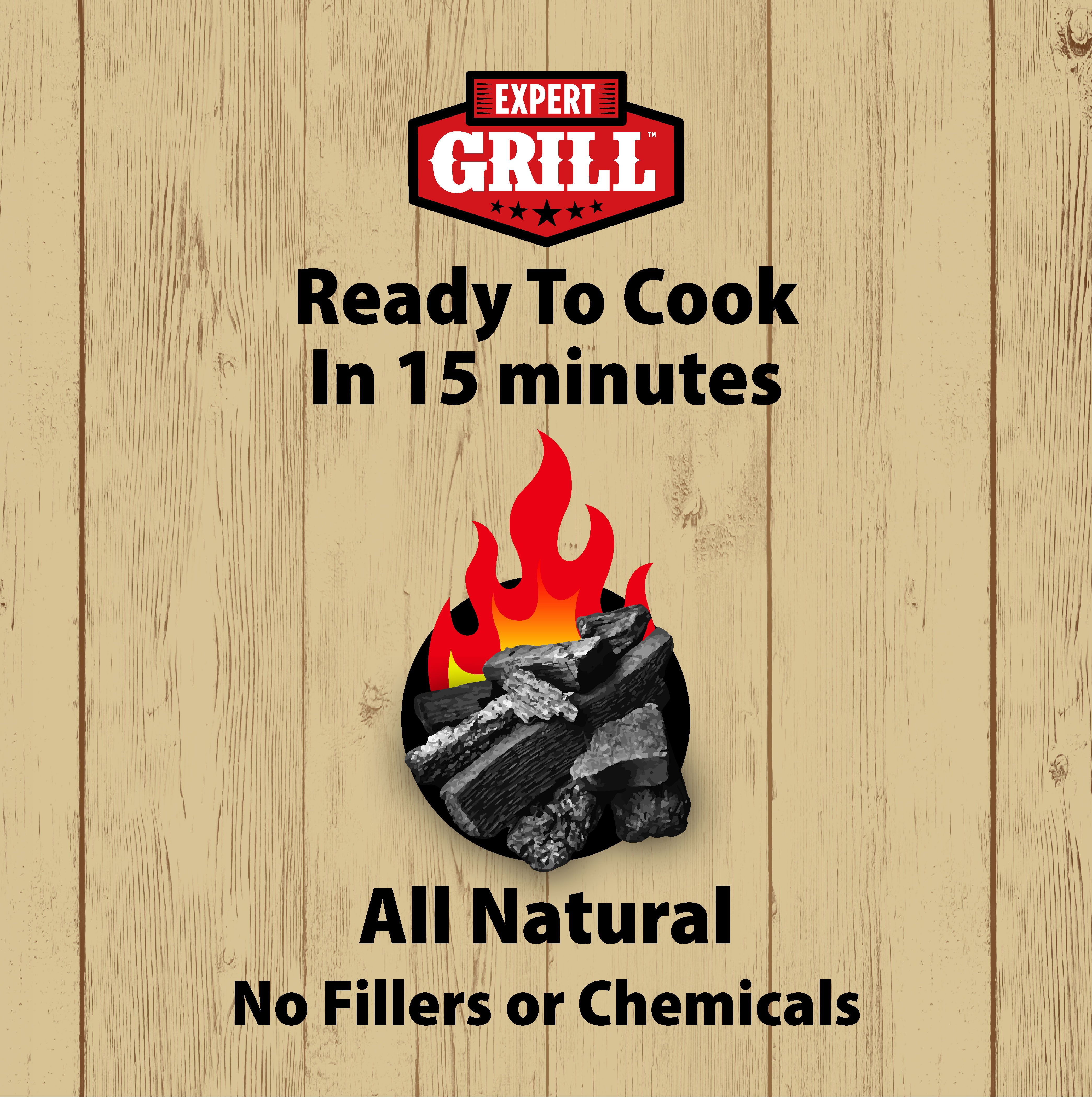 Expert Grill, All Natural Lump Charcoal, 8LB