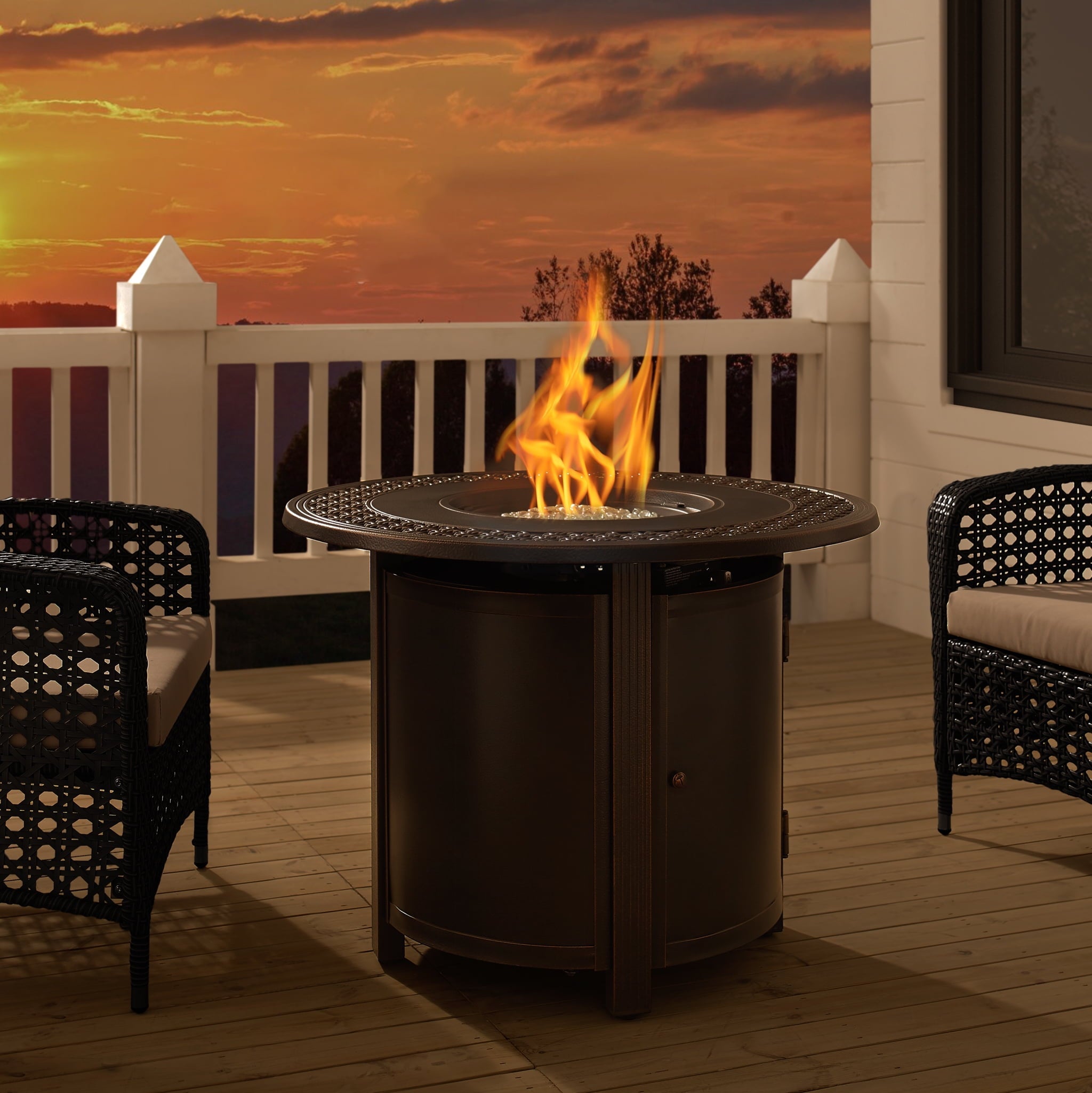 Fire Sense Franklin 33.9 in. Propane Fire Pit