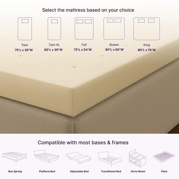 4 in. Twin XL Memory Foam Ventilated Mattress Topper