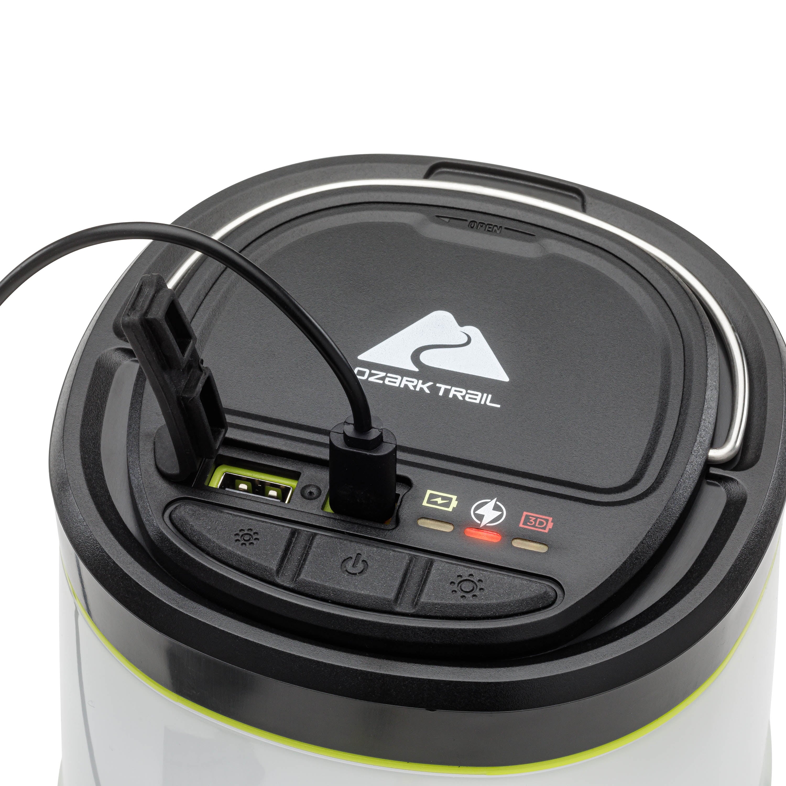 Ozark Trail 750 Lumen Hybrid Power LED Camping Lantern, Built-in Rechargeable & 3D Batteries