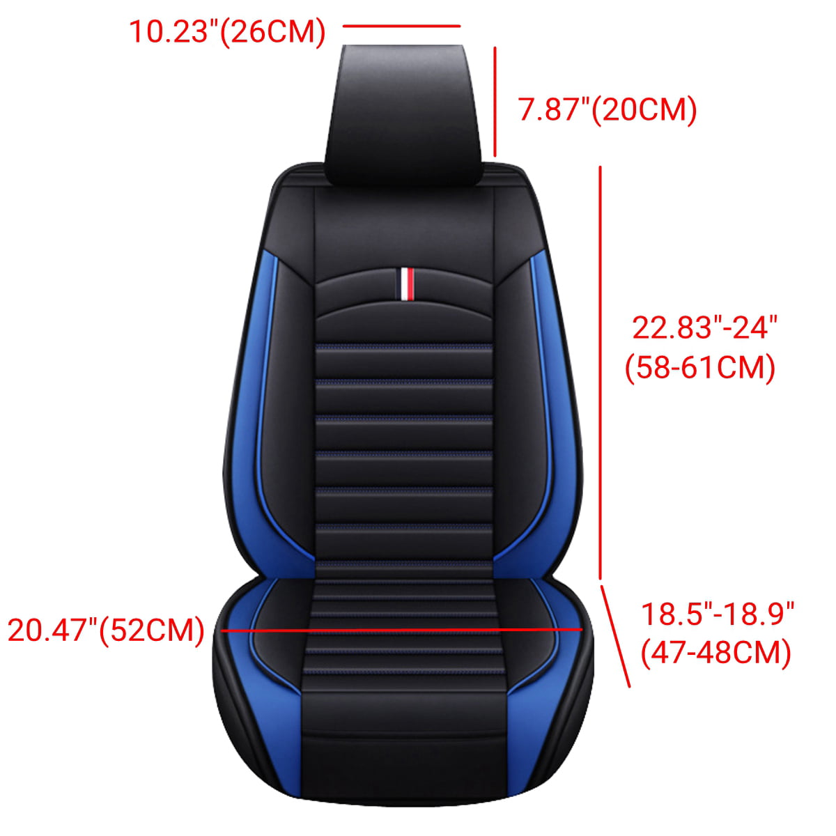 ELUTO Universal Car Front Seat Covers, Water Resistant Breathable PU Leather Seat Protectors Auto Interior Accessories, Blue, 1 Piece