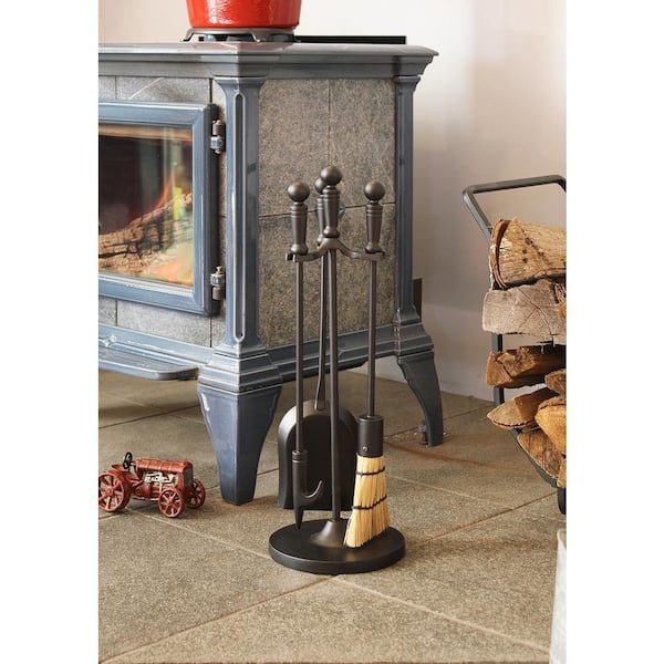 22 in. Tall Black Holden 4-Piece Mini Fireplace Tool Set