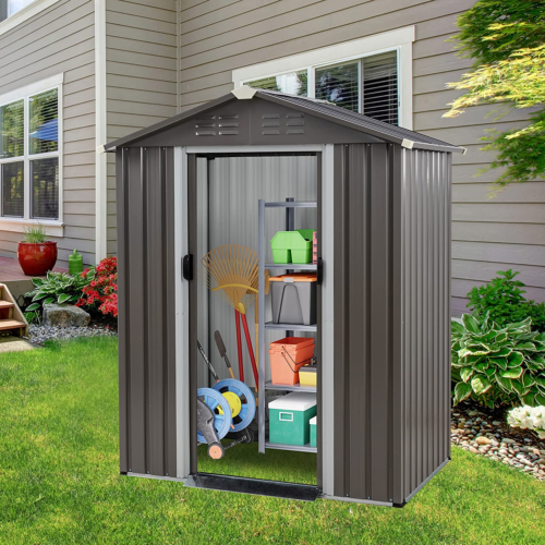 5 X 3 X 6 FT Outdoor Storage Shed Clearance with Lockable Door Metal Garden Shed