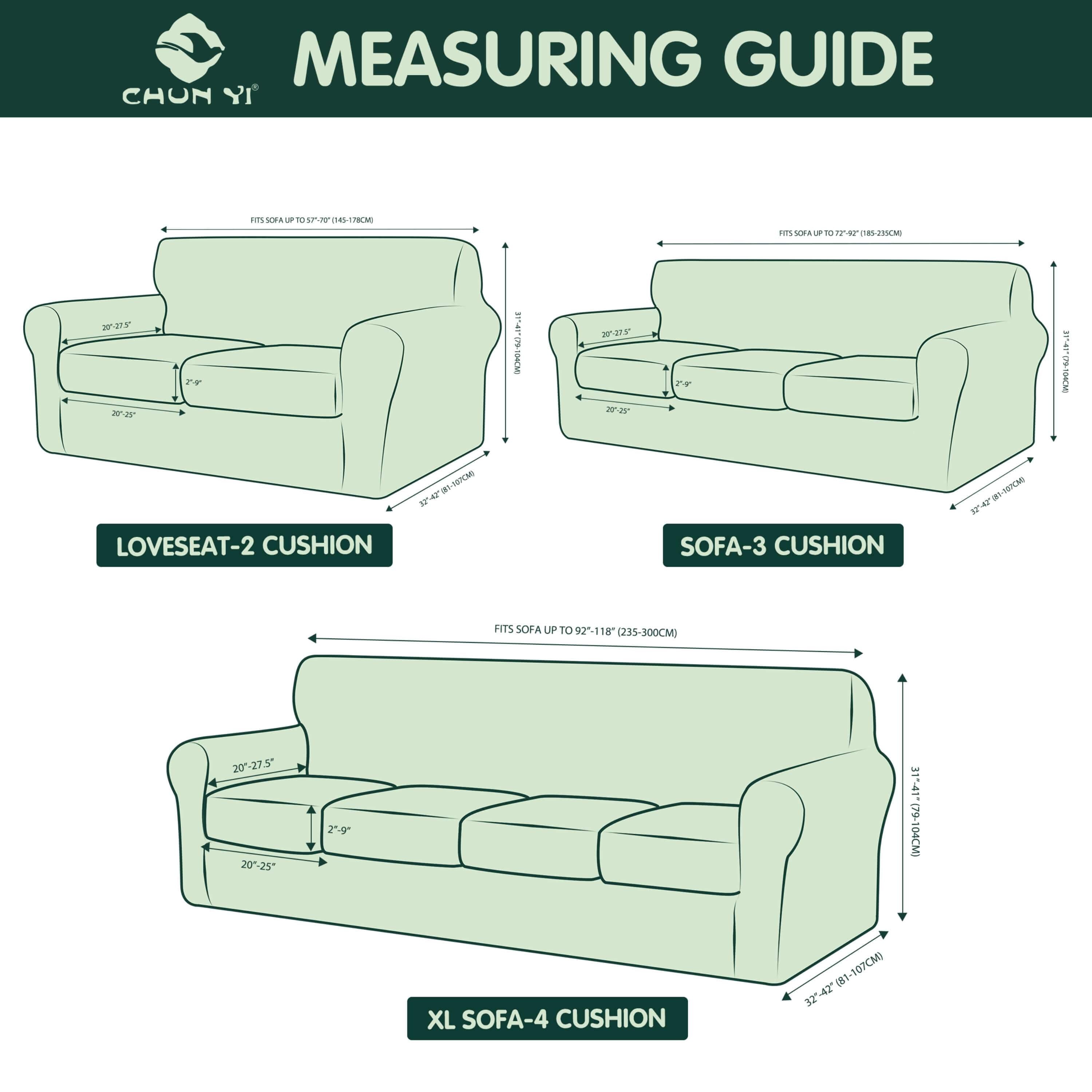 CHUN YI Sofa Cover with Separate Cushion Slipcover Stretch Checks (Sofa, Dove Gray)