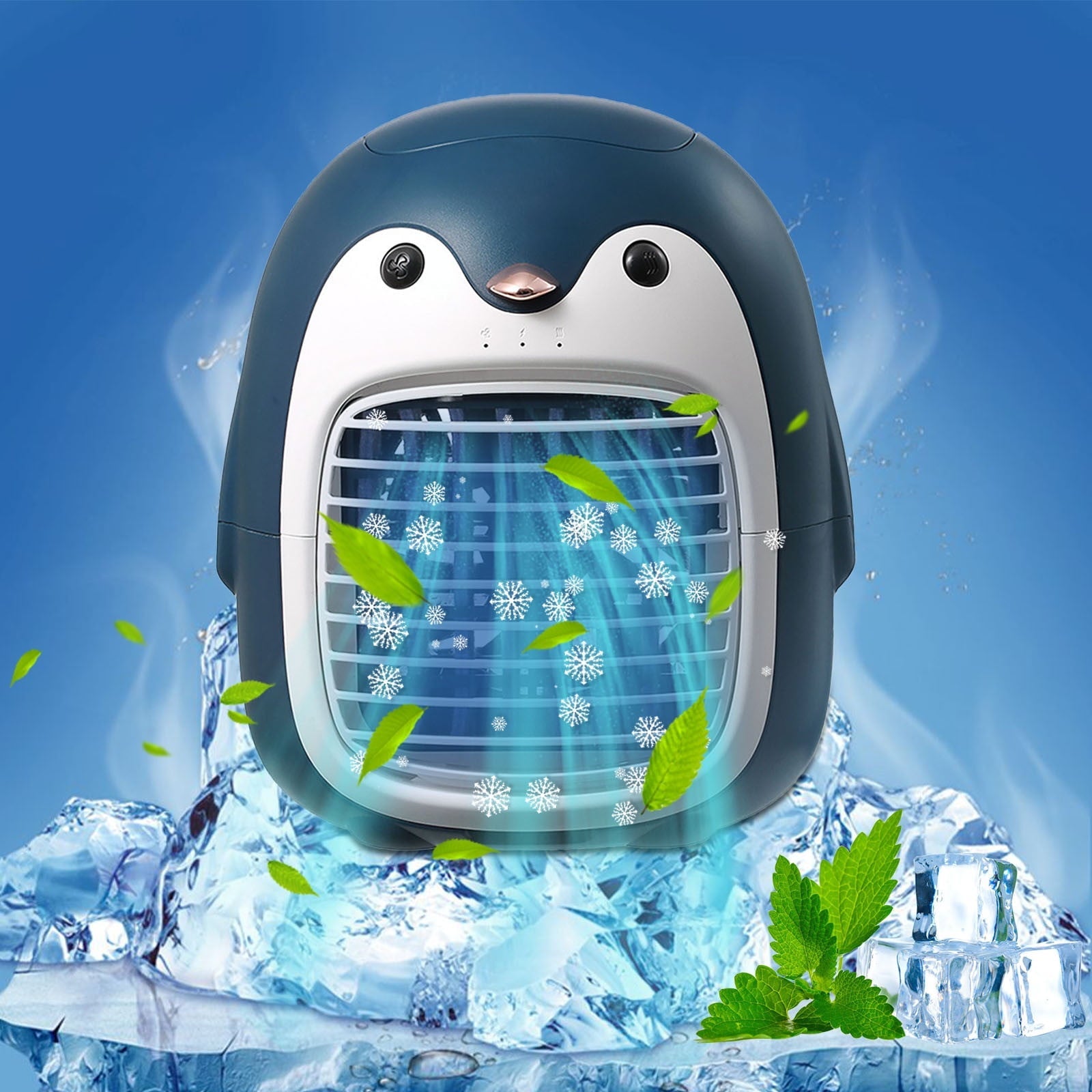 Dezsed Portable Air Conditioners Clearance Penguin Water Fan Air Cooler Office Desktop Household Portable Air Dark Blue
