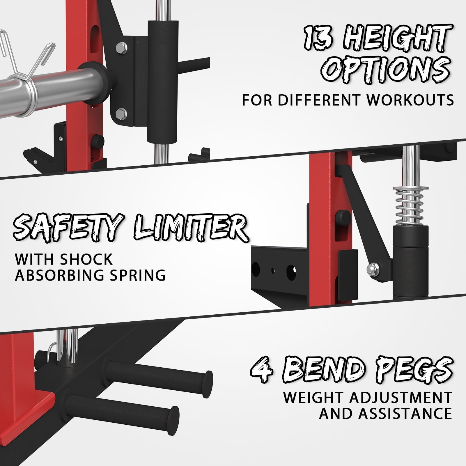 Mikolo Smith Machine Home Gym, Multi-Functional Power Rack with Cable Crossover System, Squat Rack with Weight Bar, Landmine, Dip Bars, T-Bar and Other Attachements