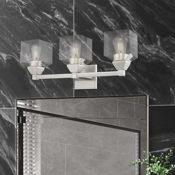 Aragon 3 Light Brushed Nickel Bath Vanity