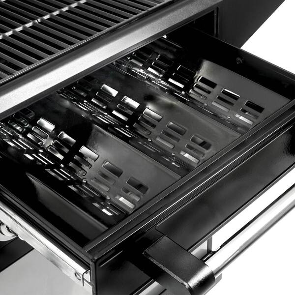 Flavor Pro 4-Burner Propane, Wood Gas Grill with Multi-Fuel Flavor Drawer in Silver