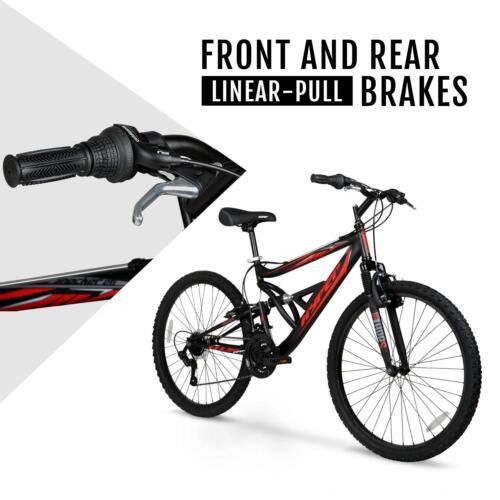 26" Shocker Mountain Bike Black/Red 18-Speed Full Suspension Hyper Trail Hike