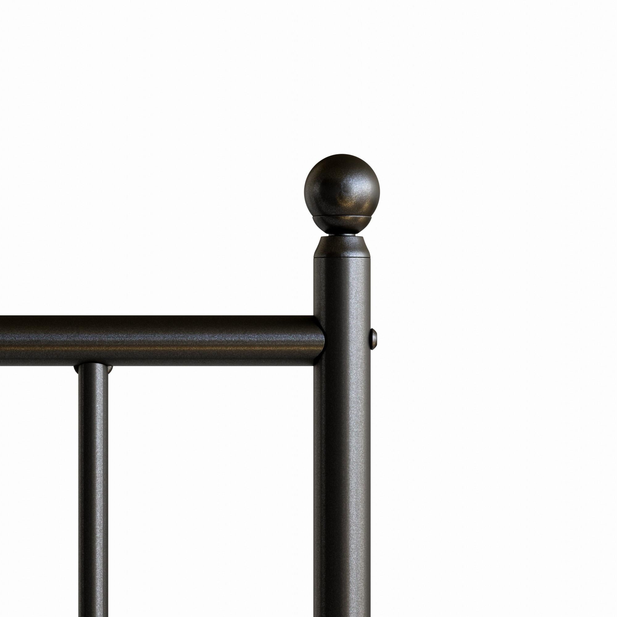 Rest Haven Steel Vertical Bar Metal Headboard, Black, Queen