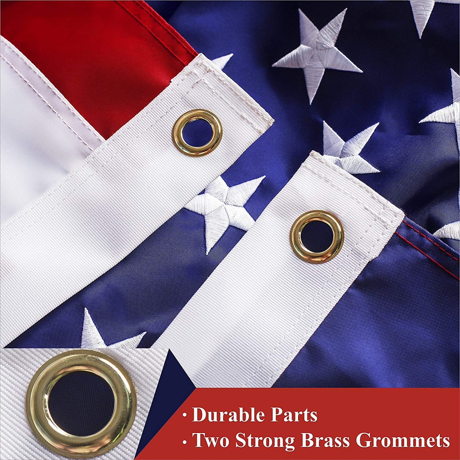 g128 - american flag usa us flag 3x5 ft deluxe embroidered stars sewn stripes brass grommets durable oxford 210d nylon indoor or outdoor use