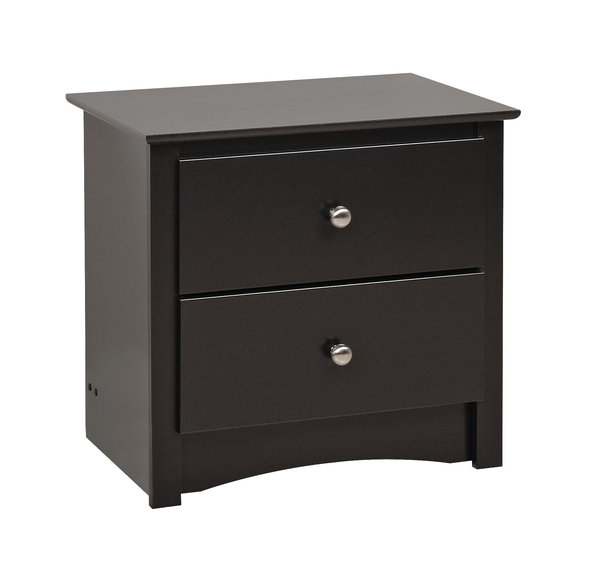 Prepac Sonoma Modern 2 Drawer Bedroom Nightstand, Black