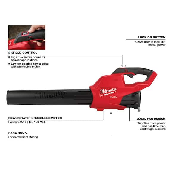 M18 FUEL 120 MPH 450 CFM 18-Volt Lithium-Ion Brushless Cordless Handheld Blower with Tinted Safety Glasses (Tool-Only)