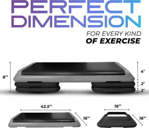Yes4All Adjustable Aerobic Step Platform, 40 in x 16 in with 4 Risers