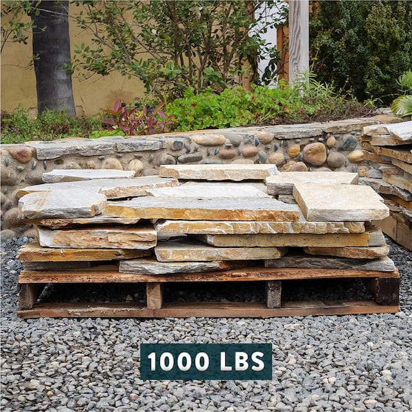 14 in. x 12 in. x 2 in. 60 sq. ft. Autumn Flame Natural Flagstone for Landscape, Gardens and Pathways