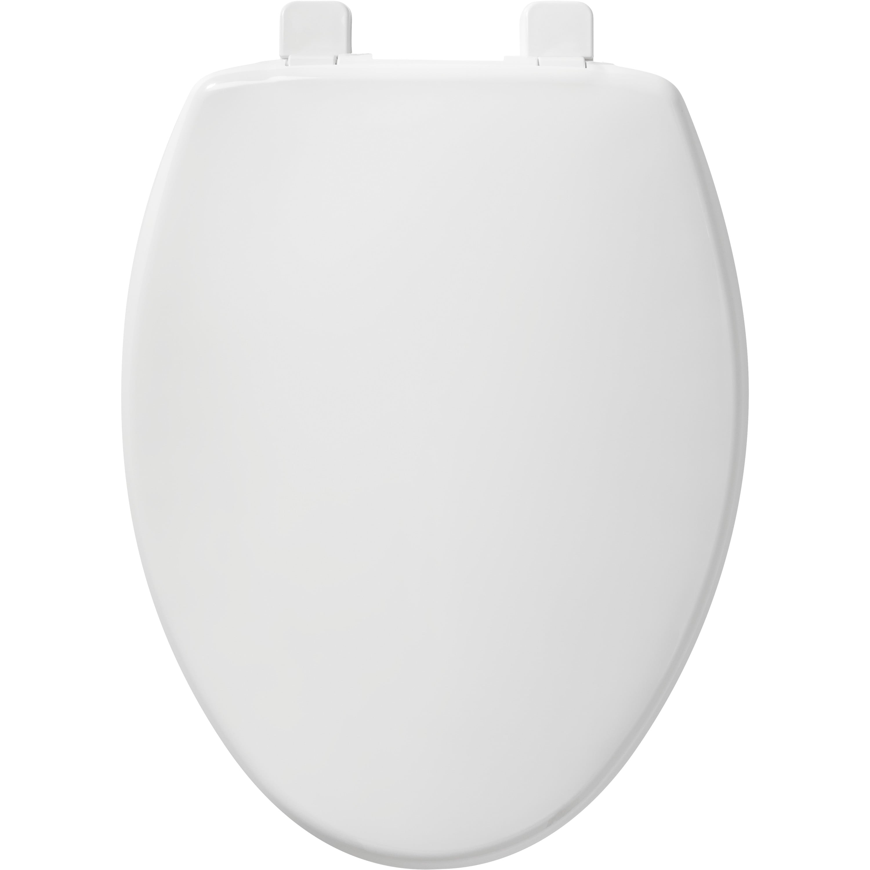 Mayfair Caswell Slow Close Elongated Plastic Toilet Seat in White Never Loosens