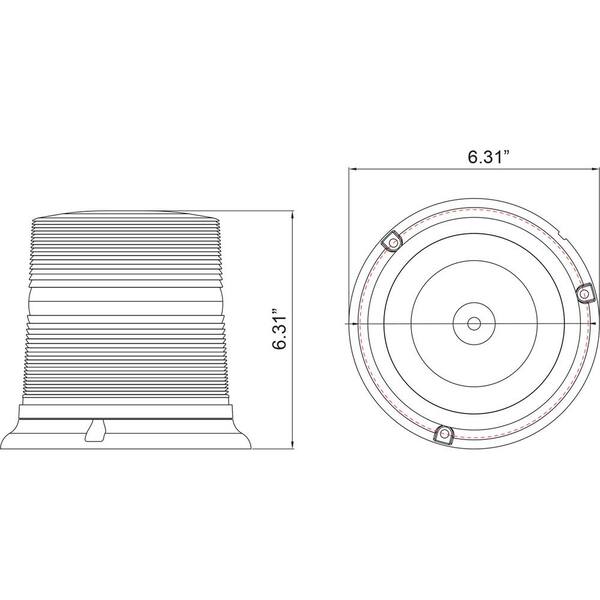Amber Permanent Mount Utility Strobe Light