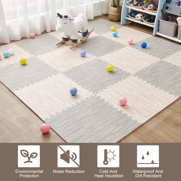 24 in. x 24 in. x 0.47 in. Multi-Colored EVA Interlocking Foam Floor Mat 32 sq ft. (8-Tiles Per Case)