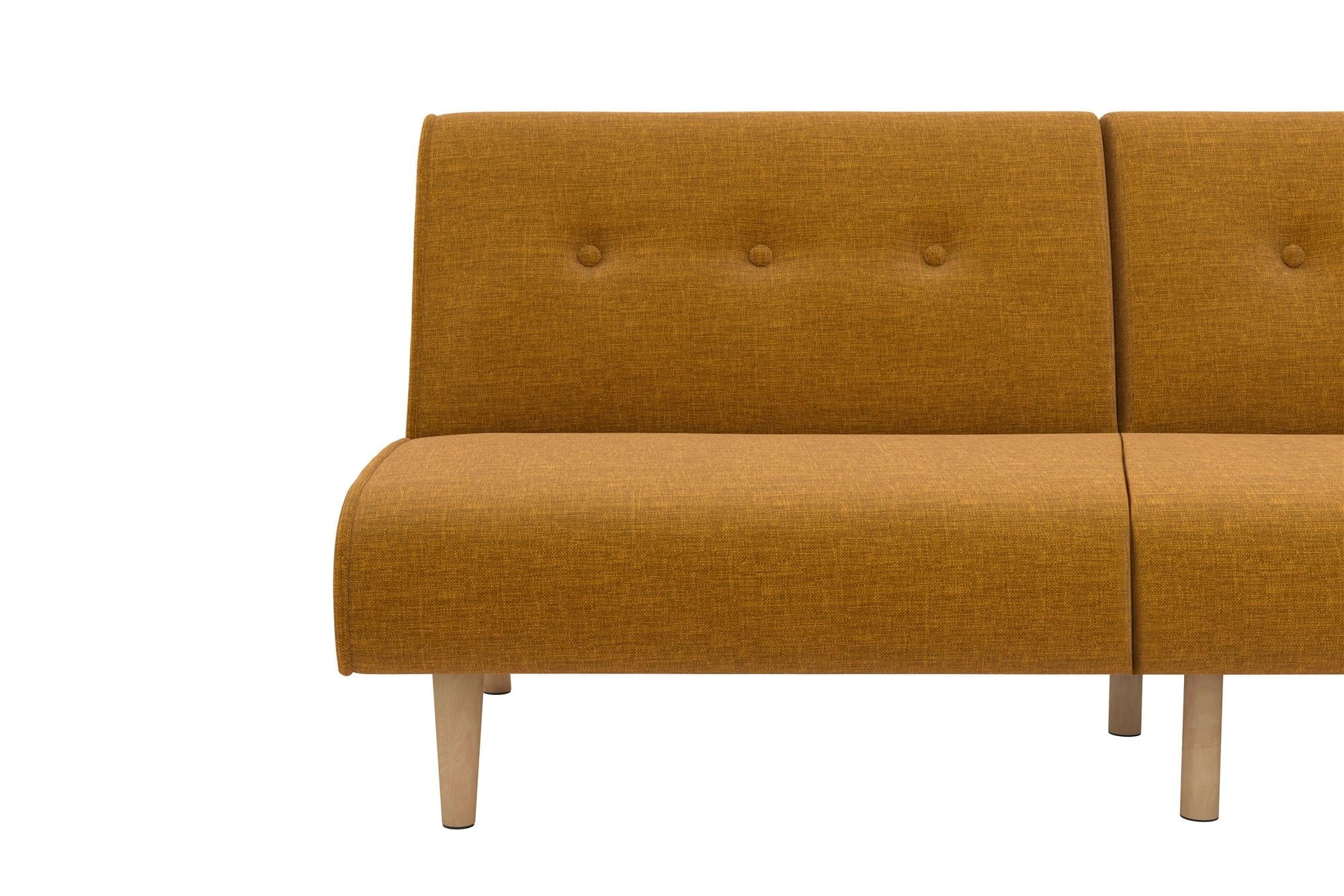 Novogratz Palm Springs Split Futon, Mustard Linen