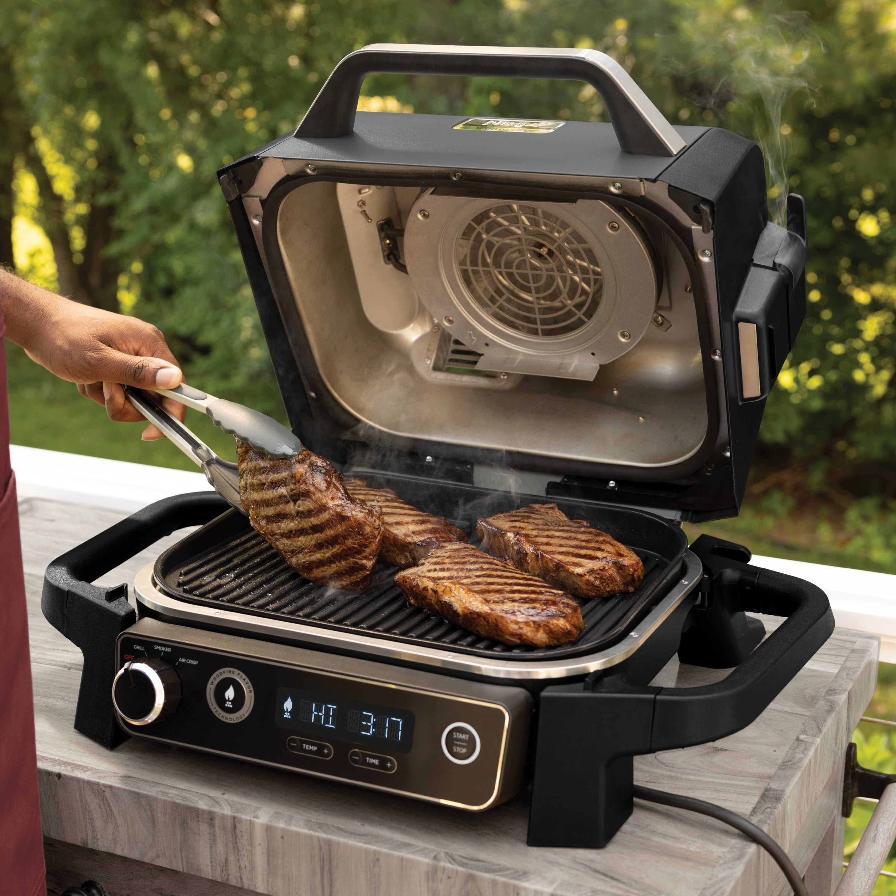 Woodfire Outdoor Grill & Smoker, 3-in-1 Master Grill, BBQ Smoker, & Outdoor Air Fryer with Woodfire Technology, OG700