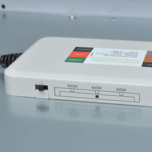 Augusta 50 in. x 15 in. Satin Nickel, White Frame CCT Selectable LED Flush Mount Ceiling Light 4000 Dimmable Lumens