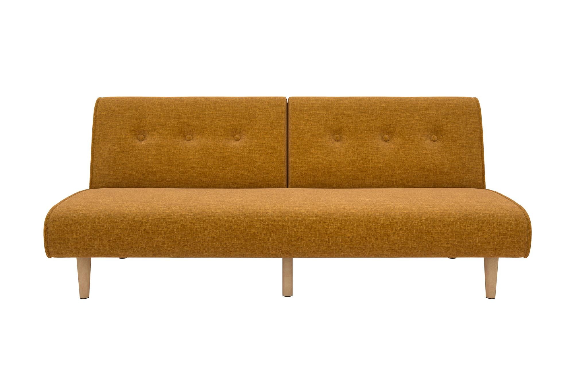 Novogratz Palm Springs Split Futon, Mustard Linen