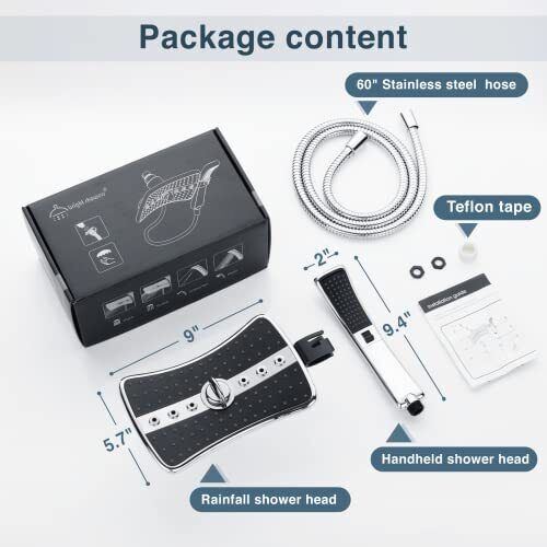 BRIGHT SHOWERS Dual Shower Head Combo Set, Handheld Showerhead Rainfall Showe...