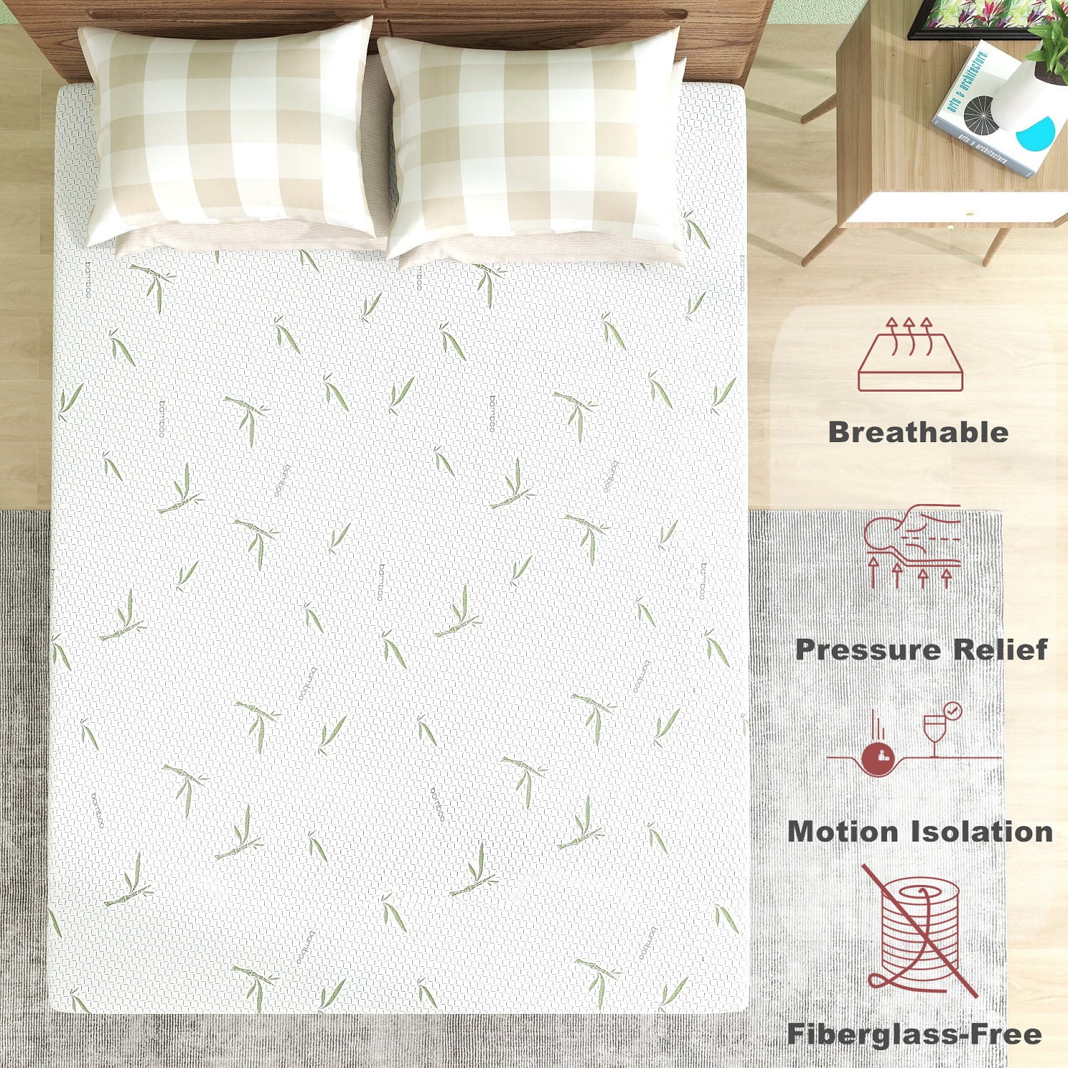 Mattress, 10 inch Memory Foam Mattress Bed in a Box,with Green Tea Cooling Gel, Made in USA