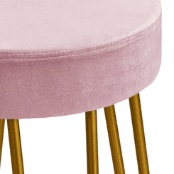 Smile Mart Upholstered Velvet Counter-Height Barstool, Set of 2, Black