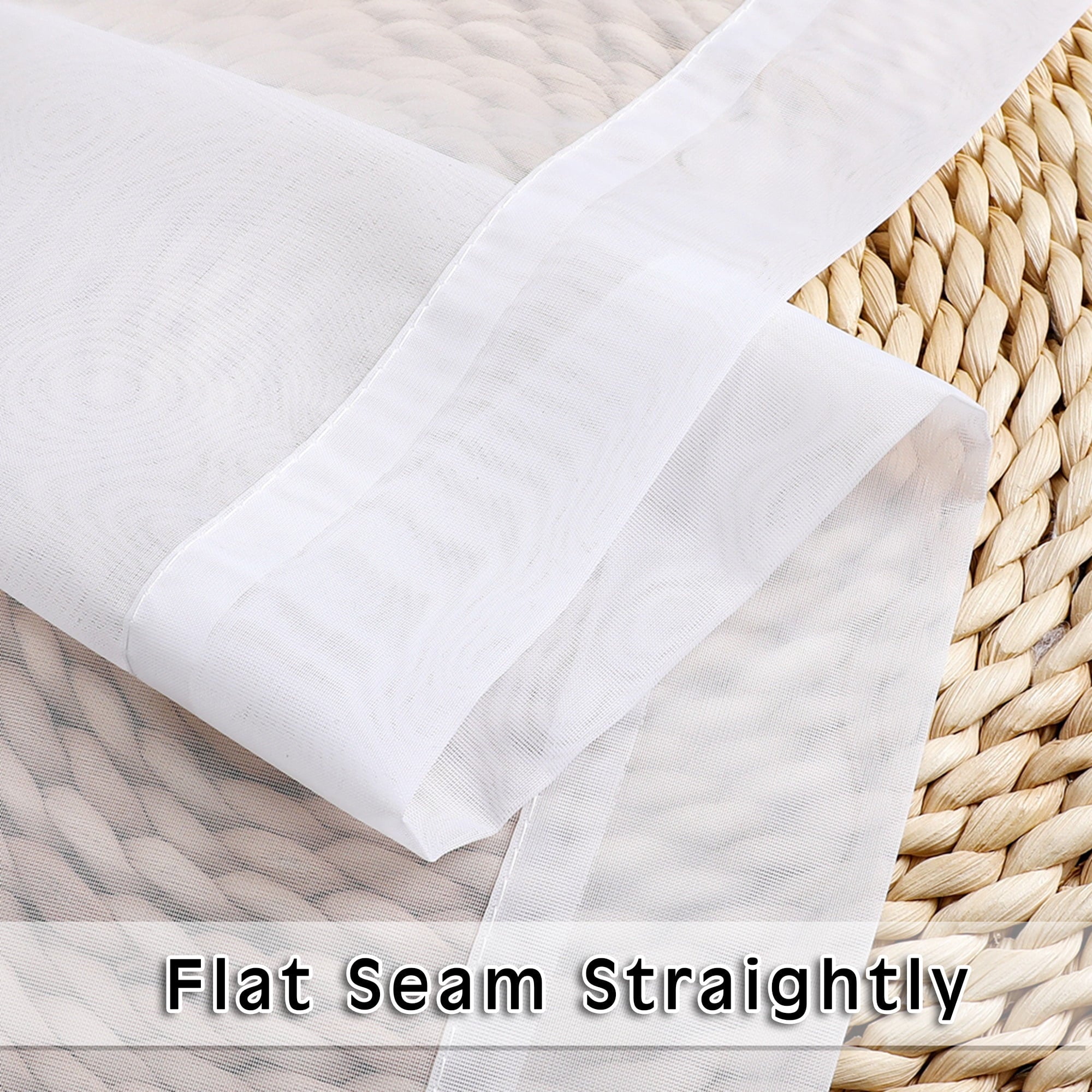 OVZME White Sheer Curtains 84 inch Length 2 Panels Set, Semi Transparent Voile Rod Pocket Sheer Window Drapes for Bedroom Living Room Dining Wedding Party Backdrop, 40W x 84L inch