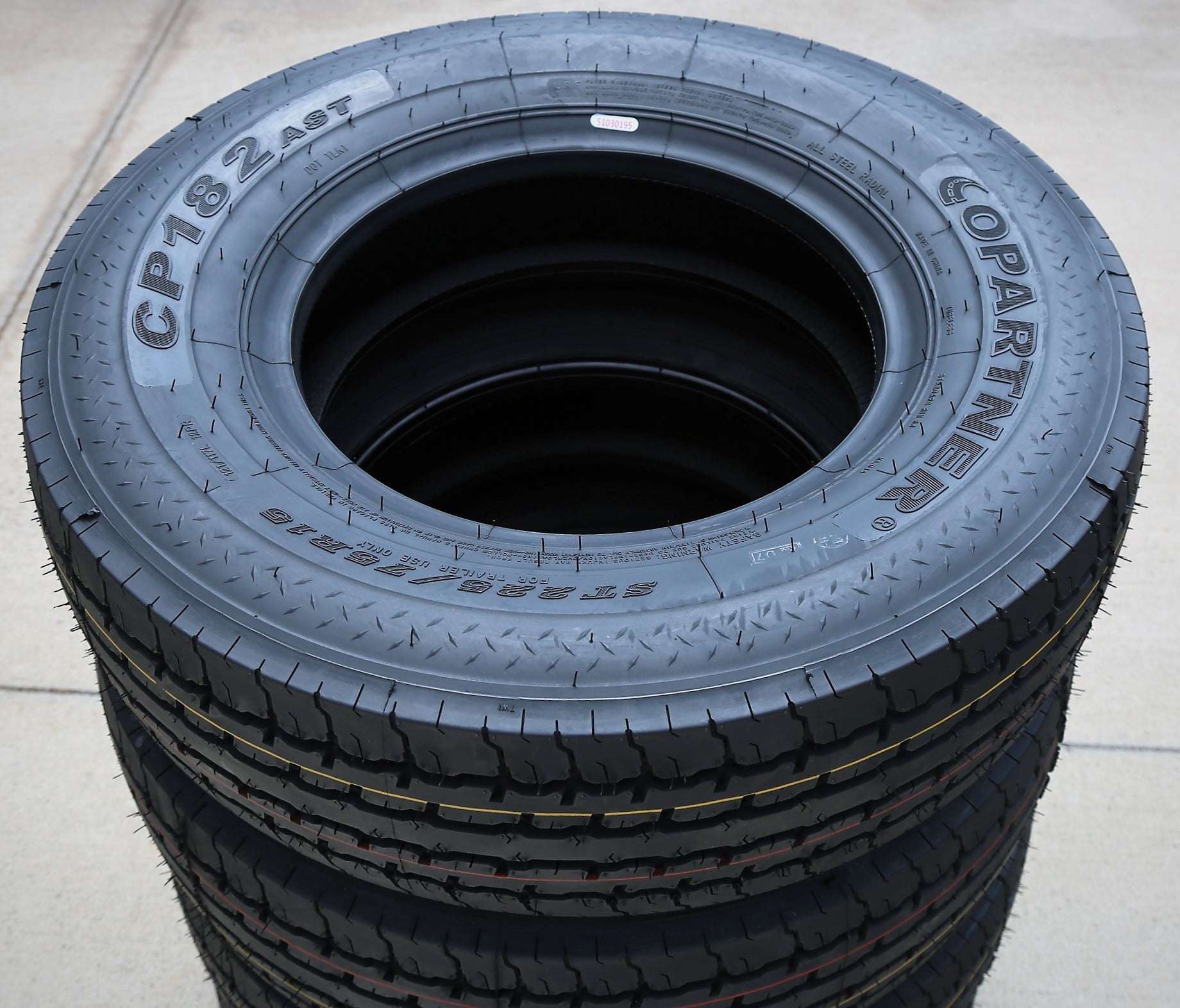 Copartner CP182 All Steel ST 225/75R15 Load F 12 Ply Trailer Tire
