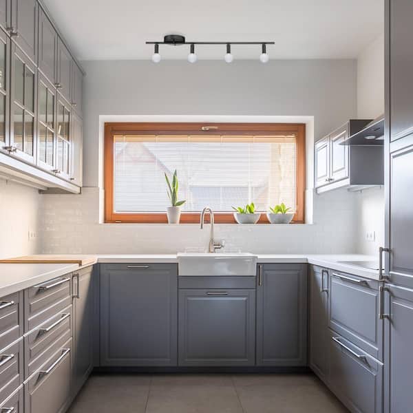 Monroe 2.36 ft. 4-Light Matte Black Slim Profile Fixed Track Lighting Kit