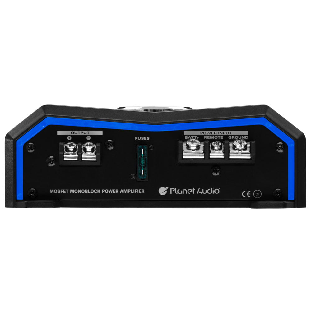 Planet Audio PL1500.1M Pulse Series Car Audio Amplifier - 1500 High Output, Monoblock, 2/8 Ohm, High/Low Level Inputs, Low Pass Crossover, Hook up to Stereo and Subwoofer