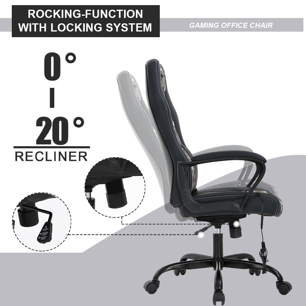 BestOffice Adjustable & Ergonomic Swivel Gaming Chair, Camo