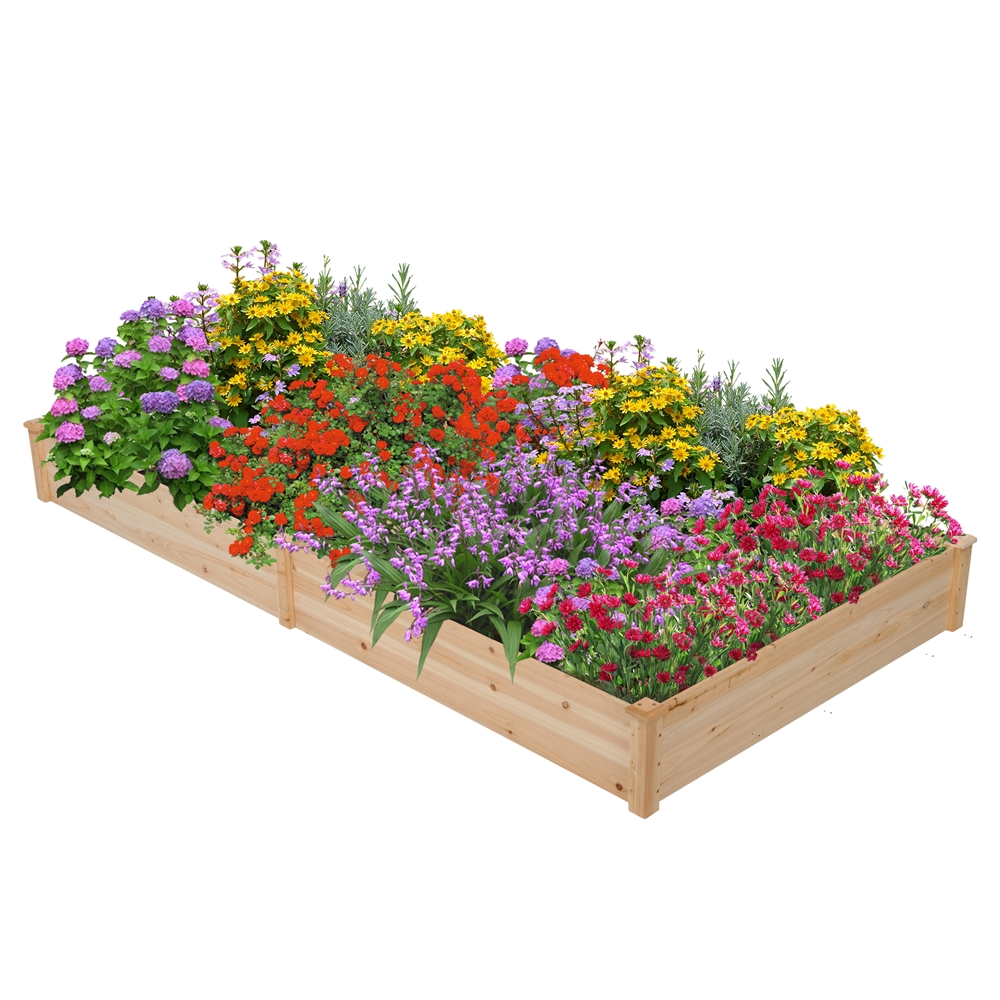 Yaheetech Wooden Raised Garden Bed, Natural Wood