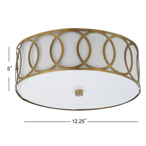 Aria 2-Light 12.25 in. Metal LED Flush Mount, Brass Gold