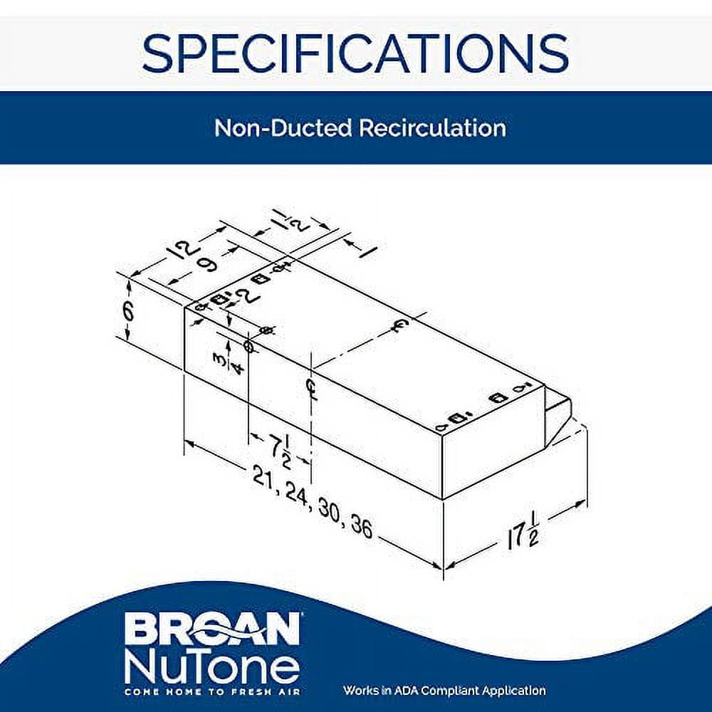 Broan 30W in. Ventless Under Cabinet Range Hood, White