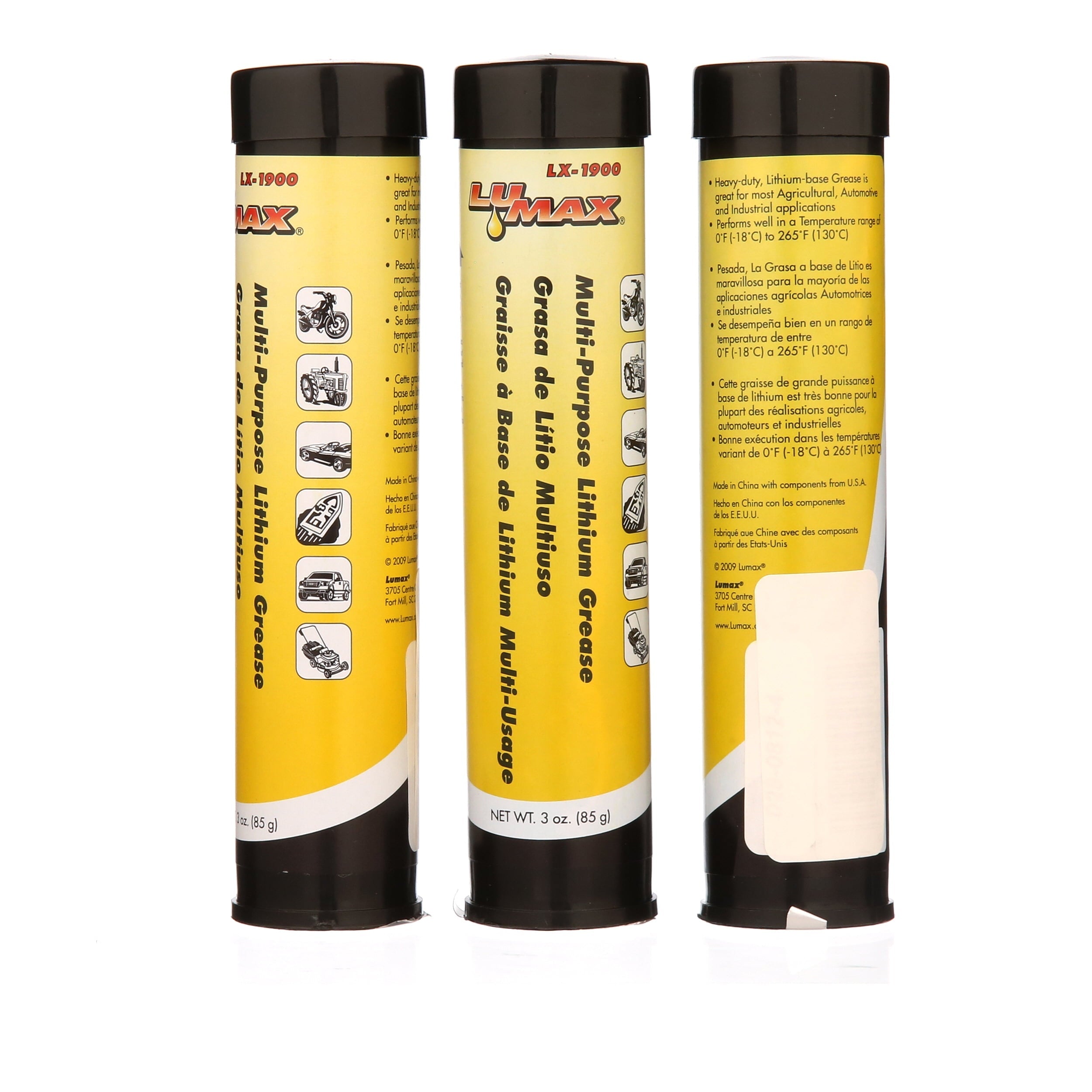 Multi-Purpose Lithium Grease, 3 oz. Cartridge, 3 pcs./Pk.