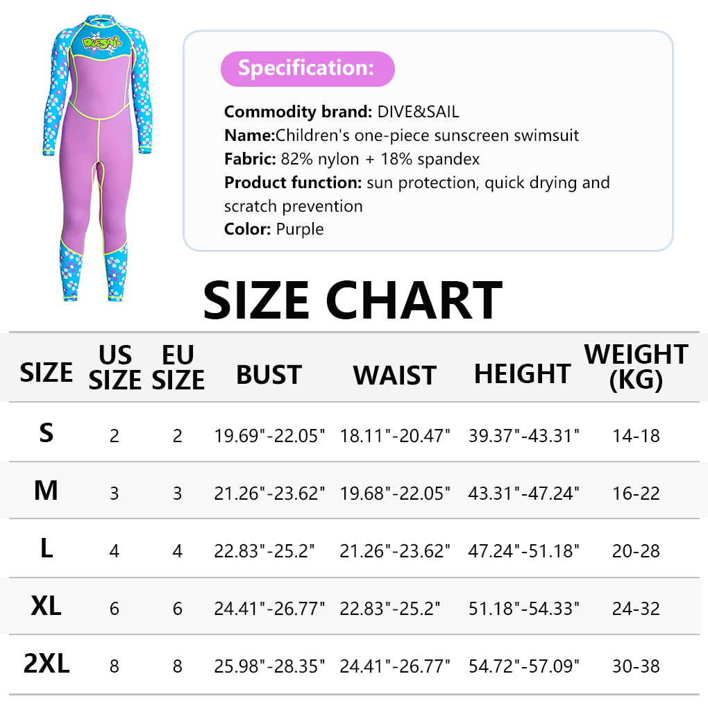 Wetsuits Thermal Diving Suit Girls Full body Swimsuit Anti\-jellyfish Purple M