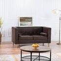 Oversized Loveseat by Naomi Home-Color:Cream,Fabric:Microfiber,Style:Button Tufted